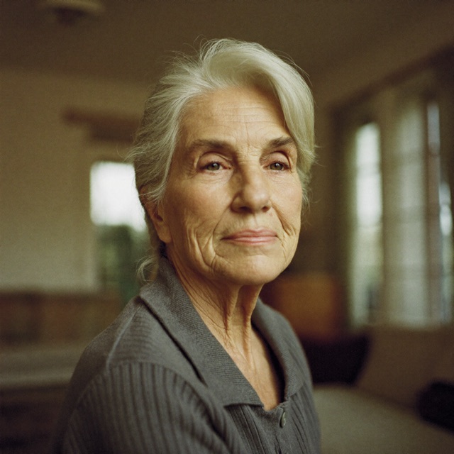 An older person at home, illustrative.